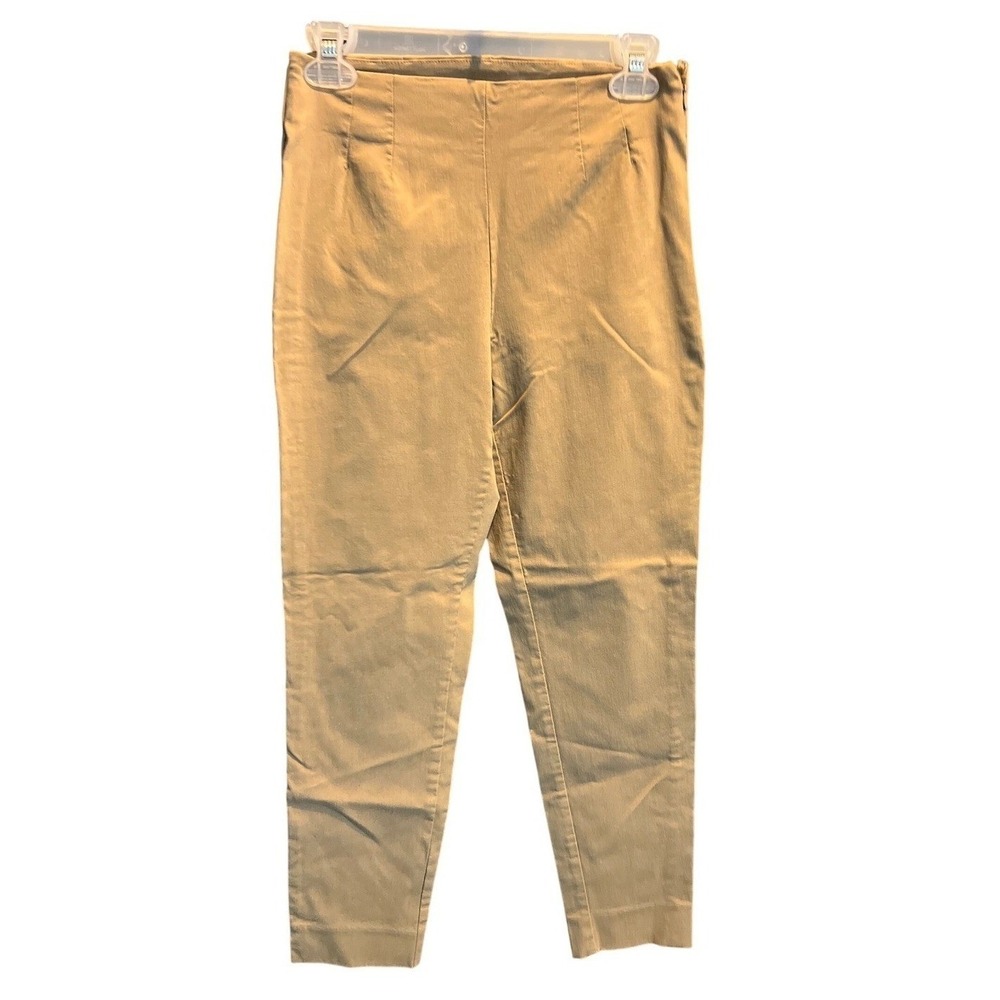 Time and Tru Womens Beige Millennium Pull On Ankle Pants Size 8 Side Zip Slim